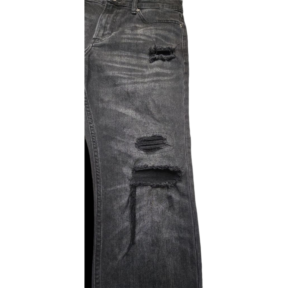 Calvin Klein Jeans Mens Slim Fit Distressed Black Denim 32x30 Ripped Dark Wash - Picture 14 of 16